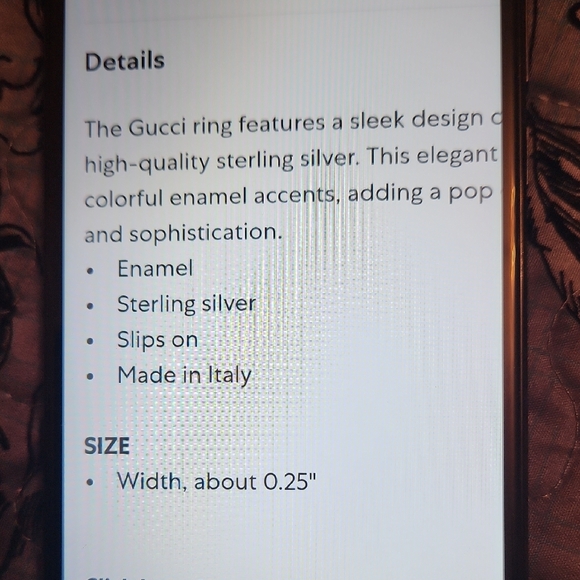 Gucci Sterling Silver Ring with Enamel Accents - Picture 7 of 8